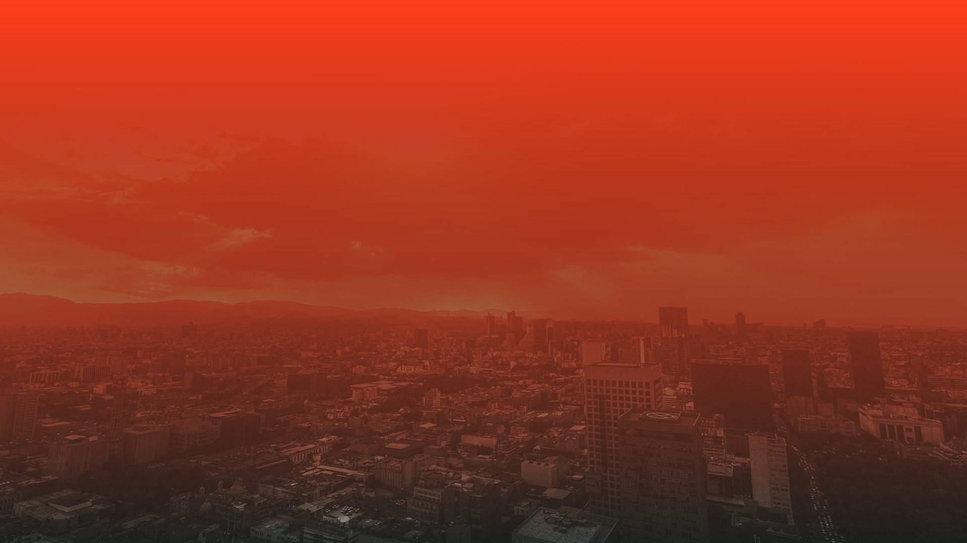 Skyline de la Ciudad de México al atardecer